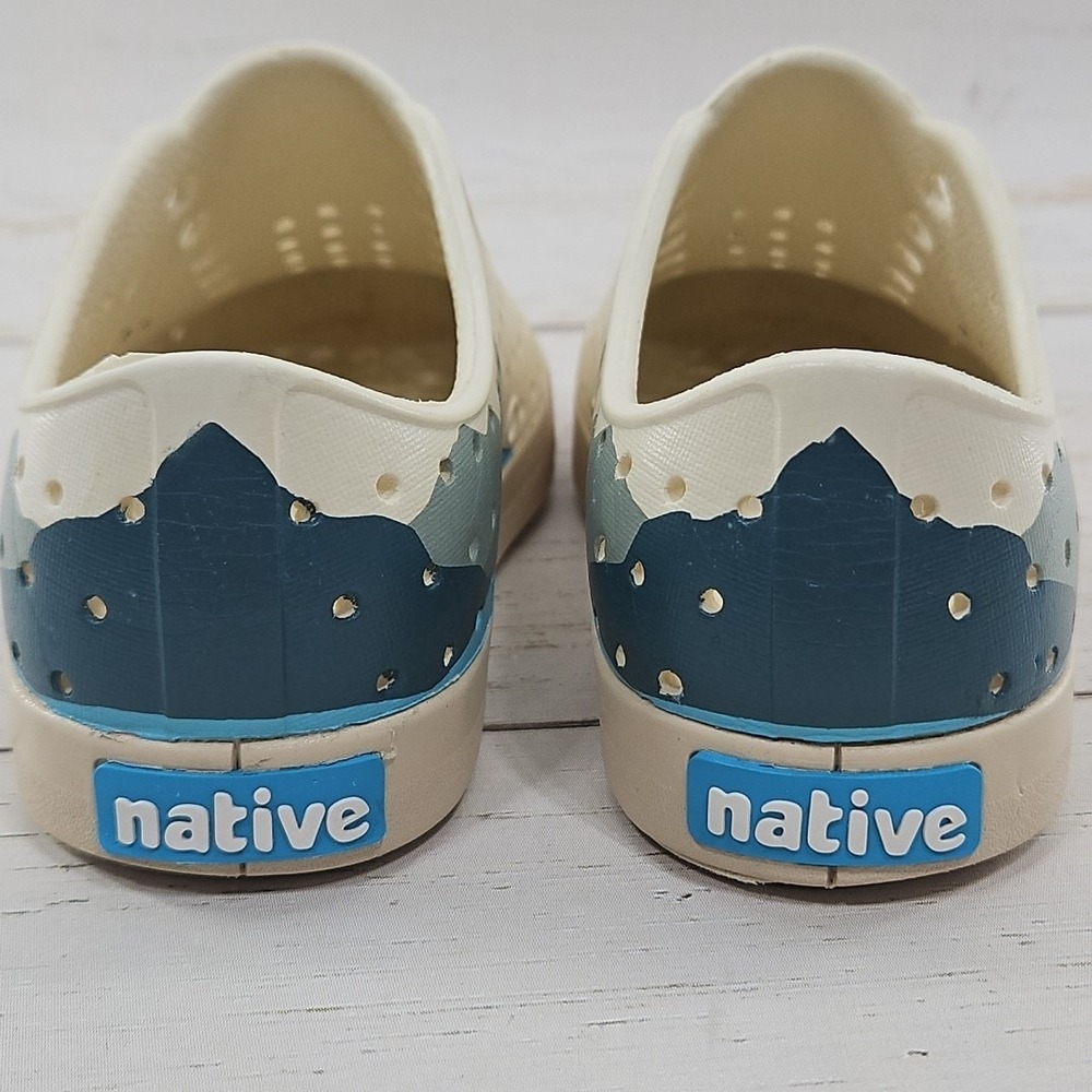 Native Jefferson Mountain Kids‎ C12 Bone Tan Beige Slip On Waterproof Sneakers - Picture 6 of 10
